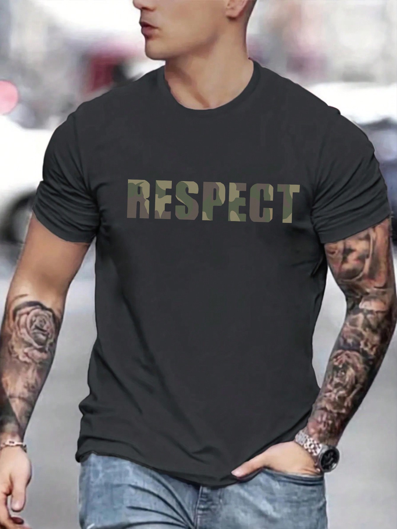 2pcs Men's Casual Letter Print Round Neck Short Sleeve T-Shirt, Summer 2025