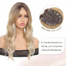 Megito Hair Toppers For Women 20inch Wavy Hair Toppers For Women Toppers Hair Pieces For Women With Thinning Hair Synthetic Wig Clip In Hair Topper Wiglets With Fringe Bang Add Hair Volume - R6/26k/60# - 查看 4