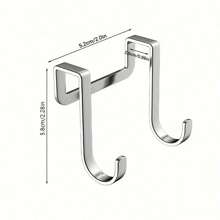 Móc treo đồ hình chữ S đôi bằng thép không gỉ - Không cần khoan, chống gỉ cho tủ bếp và phòng tắm - Móc treo đồ đa năng cho cửa - Nhiều màu - Xem 5