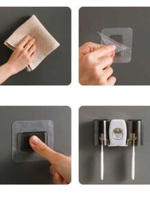 Christmas Automatic Toothbrush Dispenser Holder 2 Cups Bathroom Elegant Decor - 彩色 - 查看 4
