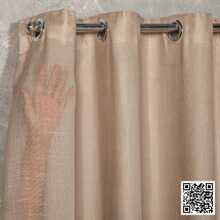 Linen Gauze Voile Curtain With Microfiber Lining 8 Meters Standard (For Rod), Silver Eyelets - 米色 - 查看 3