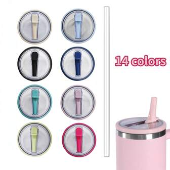 1 包 40 盎司玻璃杯翻盖吸管盖替换防漏防溅玻璃杯盖，可重复使用的玻璃杯盖