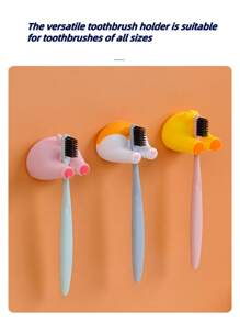 卡通动物墙钩可爱儿童牙刷架粘性浴室门挂钩圣诞节、万圣节、感恩节礼物 - 彩色 - 查看 8