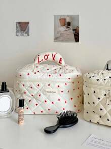 大容量定制化妆包，手提式，旅行便携大容量化妆包，女士化妆包，可收纳化妆品、护肤品、洗漱用品、化妆刷等，适合商务旅行、度假、日常居家使用、节日庆典，波西米亚风格，也适合海滩、浴室和卧室使用，大容量 - 彩色 - 查看 7