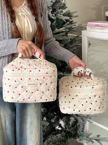 大容量定制化妆包，手提式，旅行便携大容量化妆包，女士化妆包，可收纳化妆品、护肤品、洗漱用品、化妆刷等，适合商务旅行、度假、日常居家使用、节日庆典，波西米亚风格，也适合海滩、浴室和卧室使用，大容量 - 彩色 - 查看 5