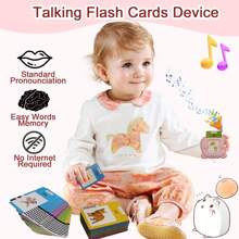 适合 2 3 4 5 6 岁男孩和女孩的幼儿学习玩具，语言治疗玩具，224 个常用词说话闪卡，适合幼儿婴儿学龄前教育玩具生日礼物，儿童最佳圣诞生日节日礼物 - 彩色 - 查看 3
