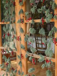 1 件圣诞铁丝红浆果藤蔓，适用于圣诞装饰、房间装饰、家居装饰、楼梯装饰 - 彩色 - 查看 9