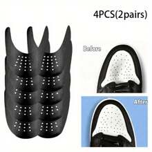 4 件（2 双）防皱鞋头撑，运动鞋防皱保护器，可折叠鞋撑，防皱鞋护罩 - 白色4件(2對) - 查看 2