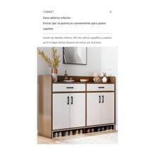 Zapatera Madera Organizador Modernos Con 4 Puertas 120*100cm - Marrón - Ver 3