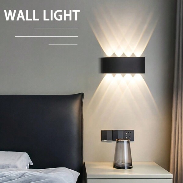 2 Stücke, Innenraum Wandleuchte, modernes warmweißes Licht Schlafzimmer Nachttischlampe, Korridor auf und ab Licht Dekorationsbeleuchtung, geeignet für Treppen, Wohnzimmer, Garage, Hintergründe