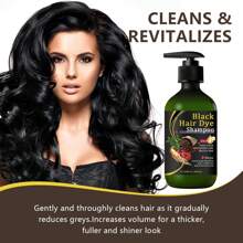 LANEMAY 黑色染发洗发水 - 即时遮盖白发，外观自然，颜色持久，易于使用，无损伤，不含硫酸盐，男女皆宜，几分钟内即可染黑发 - 黃色 - 查看 5