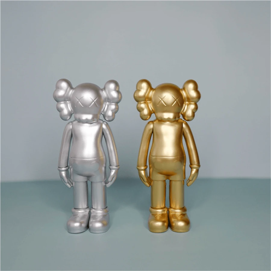 1 件 Kaws 娃娃车挂饰，个性化娃娃品牌，摆件娃娃，送给朋友的礼物 - 金色 - 查看 1