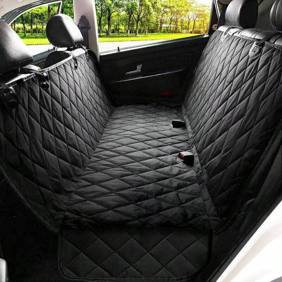 Pet Car Seat Cover Dog Protector Mat Rear Back Seat Hammock Cushion MatUK - BLACK 1 - View 1