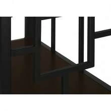 Bookshelf, Bookcase, Etagere, 4 Tier, 62"H, Office, Bedroom, Brown Laminate, Black Metal, Contemporary, Modern,Good Furniture