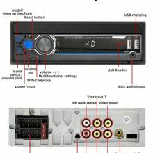 7" Car Stereo MP5 Player Radio Single 1 DIN USB Flip Out Touch Screen Bluetooth USB AUX SWC Type C Camera Head Unit