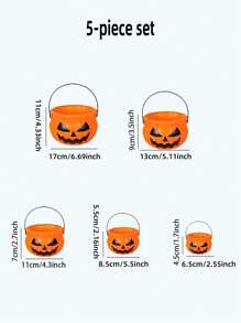 7pcs/5pcs Halloween Pumpkin Buckets, New 7pcs Twisted Eye Pumpkin Bucket Holiday Handheld Toys, Scary Halloween Elements Handheld Pumpkin Bucket, 5pcs Funny Pumpkin Jar Decorations, For Halloween Decoration, Pumpkin Buckets, Bar Nightclub Props, Candy Container, Handheld Pumpkin Bucket,Christmas