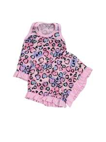 Baby Girl's Tank Top Pajamas Printed 100% Cotton - 淺粉色 - 查看 5
