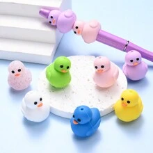 1/5 件可爱 3D 鸭子图案硅胶珠子可用于钥匙扣制作时尚动物焦点珠 DIY 笔形手链钥匙扣配件 - 小鴨子 - 查看 6