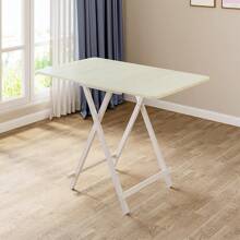 Living And Home Folding Wooden Dining Table - White 100cm W X 60cm D X 74cm H - View 4