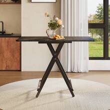 Living And Home Folding Wooden Dining Table - Black 100cm W x 60cm D x 74cm H - 查看 2