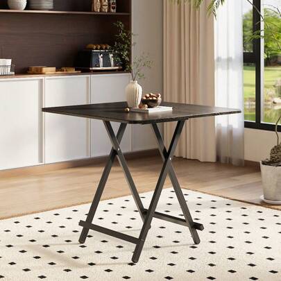 LIVINGANDHOME Living And Home Folding Wooden Dining Table