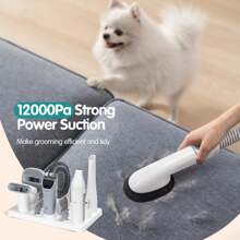 Nobleza Maquina Cortar Pelo Perros con Aspiradora, Aspirador pelos Mascotas con 7 Herramientas de Cuidado - Blanco - Ver 5