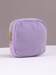 1/2 piezas Bolsa de maquillaje cuadrada de pana, para mujer y hombre, bolsa de aseo plana, organizador de maquillaje, bolsa de cosméticos de viaje