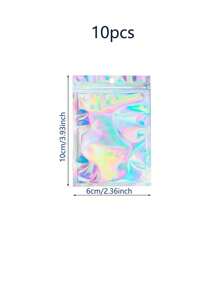 Holographic Colorful Self-Sealing Bags For Jewelry Gift Packaging, Perfect For Holiday Storage And DIY Projects, Thickened OPP Material, Resealable Multi-Purpose Seal Bags Ideal For Christmas, Thanksgiving, New Year, And Valentine's Day Gifts, Stylish Transparent Storage Solution For Accessories And Back To School Essentials