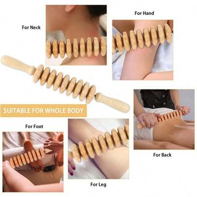 SilvaLex Holz Massagegerät, Ganzkörper-Massagegerät, Handmassagegerät, Beinmassagegerät, Schultermassagegerät, Nacken-Massagegerät, Gesichtsmassagegerät, Rückenmassagegerät, Taillen-Massagegerät, Ganzkörper-Muskelmassage, Multifunktionale Massage für verschiedene Körperteile, Körperrelaxationstool, geeignet für den Heimgebrauch, kann als Geschenk an Familie, Freunde, Klassenkameraden, Freundin verschenkt werden