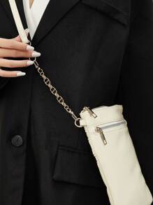 女士包包延长链 字母 D 设计链条延长器 简约金属包包链条配件 简约优雅银色/金色 女士礼物