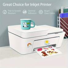 20 Blätter A4 Größe bedruckbare Vinyl-Aufkleberpapier für Tintenstrahldrucker 100% klare transparente nicht wasserfeste Decal Papier selbstklebende Blätter 8,3"X11,7" - trocknet schnell und hält die Tinte wunderschön