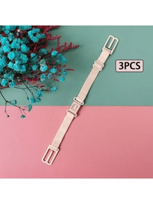 3 件装弹性胸罩防滑夹，可调节内衣运动肩带，用于塑形和固定 - 杏色 - 查看 14