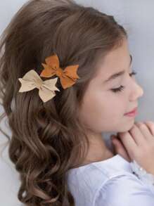 24 Stücke Haarschleifen in Erdtönen für Mädchen, einfache Haarschleifen Haarklemmen aus Gobelinstoff mit Haarstyling Clip, Kleinkind Mädchen Schleifen Haarnadeln, Haarspangen einfarbige Haargriffe, Kinder Haarzubehör
