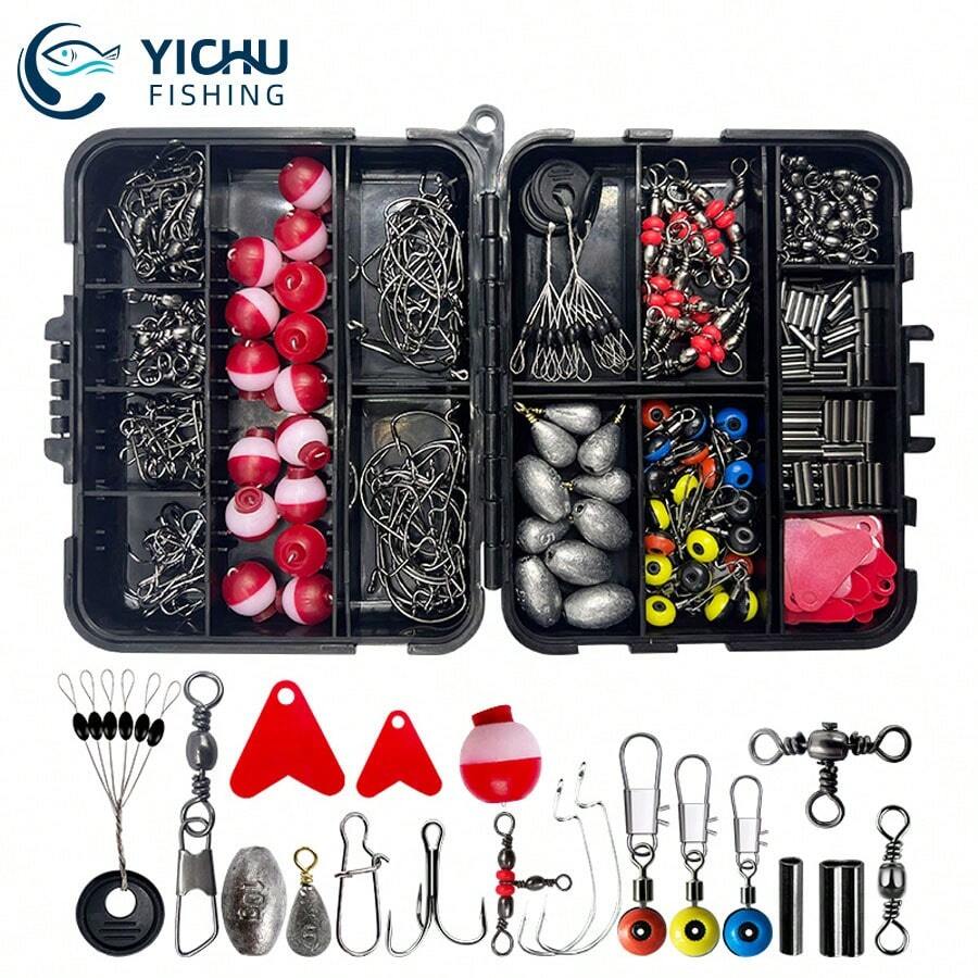 Bộ 263 phao câu cá, chì chì và vòng xoay, sử dụng hàng ngày - Nhiều màu - Xem 1