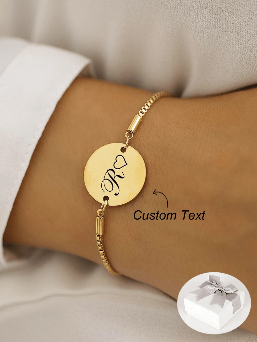 Vòng tay thép không gỉ mạ vàng 18K khắc tên tùy chỉnh cho phụ nữ, Vòng tay khắc tên riêng cho phụ nữ, Vòng tay mẹ đỡ đầu tùy chỉnh, Quà tặng Giáng sinh tùy chỉnh cho phụ nữ, Quà tặng ngày lễ tình nhân, Quà tặng ngày của mẹ - Nhiều màu - Xem 1