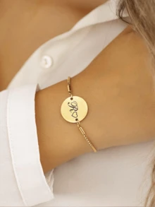 Vòng tay thép không gỉ mạ vàng 18K khắc tên tùy chỉnh cho phụ nữ, Vòng tay khắc tên riêng cho phụ nữ, Vòng tay mẹ đỡ đầu tùy chỉnh, Quà tặng Giáng sinh tùy chỉnh cho phụ nữ, Quà tặng ngày lễ tình nhân, Quà tặng ngày của mẹ - Nhiều màu - Xem 2