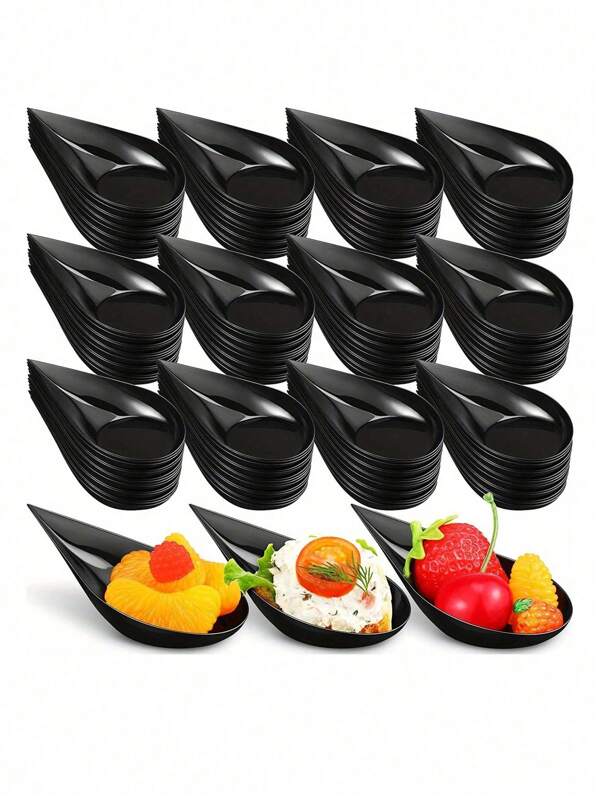20 Stücke, 50 Stücke/Set Schwarze und weiße Mini-Appetizlöffel, kleine Servierplatten, kleine Löffel, Verkostungslöffel, Dessertlöffel, Partyartikel für Partys, Weihnachten, Thanksgiving, Halloween, Hochzeitsartikel