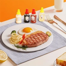 4入組迷你4色番茄醬瓶、調味品擠壓瓶、便攜式午餐醬容器瓶、番茄醬用、成人調味品擠壓瓶、醬蜜迷你擠壓瓶、沙拉醬 - 彩色 - 查看 9