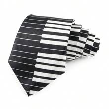 ZONFAZ 1pc Men Musical Note, Music Sheet, Piano Keys, Playing Card Pattern Business Fashion Necktie, 8cm Width Satin Texture, Suitable For Music Performance, Ceremony, Wedding, Party Matching