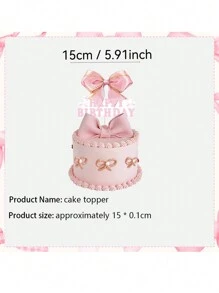 25 piezas Decoraciones para cupcakes con lazos rosados para fiestas de cumpleaños, Adornos para tartas con lazos rosas para despedida de soltera y bodas, Accesorios para fotografías "Cake Smash" en fiestas
