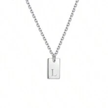 1pc Personalized Delicate Initial Letter Pendant Necklace, Customized Engraved Letter Pendant Necklace With Chain, Simple Name Necklace, Women Personalized Jewelry Gift, Bridesmaid Gift