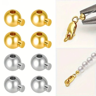 30/10pcs Copper Crimp Beads Set - High Quality Round Metal Spacer Beads, Convenient For Easily Making Jewelry, Cord Ends, Pendants, DIY Accessories, Etc. - Durable, Nickel-Free, Versatile, Inspiring Unlimited Creativity