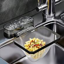1 件装厨房水槽滤网架、溢流食物垃圾塞、吸盘式碗碟沥水架