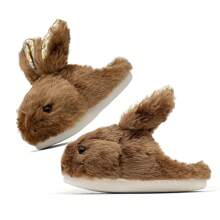 Women Bunny Slippers Cartoon Rabbit Slippers, Fluffy Plush Animal Slippers Winter Indoor Outdoor Slippers Warm Cozy Comfy Home Floor Slipper Shoes - 棕色 - 查看 2