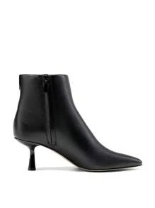 Women's Booties Pointed Toe Side Zipper Ankle Boots For Office & Everyday Wear - 黑色 - 查看 5