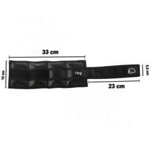 1KG SYNTHETIC CANVAS SHIN PADS WITH BLACK ADJUSTMENT 2 UNITS - Black - View 2