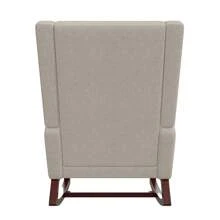 Rocking Chair For Bedroom Living Room, Upholstered Rocking Chair With Footrest, Modern Rocking Chair With Armchair And Side Pocket, Rocking Chair For Living Room, Bedroom, Linen, Beige