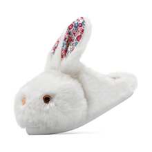 Women Bunny Slippers Cartoon Rabbit Slippers, Fluffy Plush Animal Slippers Winter Indoor Outdoor Slippers Warm Cozy Comfy Home Floor Slipper Shoes - trắng - Xem 4
