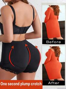 Women Padded Butt Lifting Shapewear Shorts, High Waisted Elegant Tummy Control Panties, Sculpting Smoothing Hip Enhancing Briefs