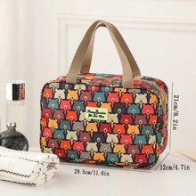 meetself 高档时尚休闲便携式保温午餐袋日常工作上学方便携带午餐盒包装零食水果保鲜手提包书包午餐手提袋冷藏盒收纳袋女士可爱午餐包蒂芬袋女士小卡通儿童女童男孩女孩午餐盒午餐袋女士教师野餐包旅行露营冷藏袋野餐教室冷藏袋野餐包便当 - 彩色 - 查看 2